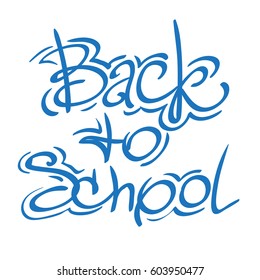 Back to school sign. Lettering for the design of leaflets and posters.