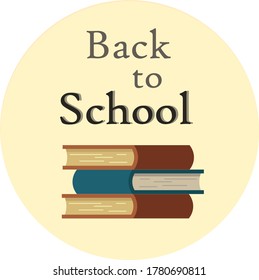 back to school sign lettering script font books vector illustration