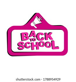 back to school sign on white background