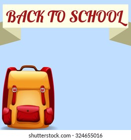 Cartel de regreso a la escuela con ilustración en bolso de escuela