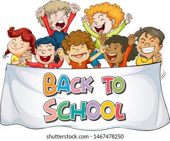 Back to school sign theme illustration