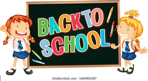 Back to school sign theme illustration