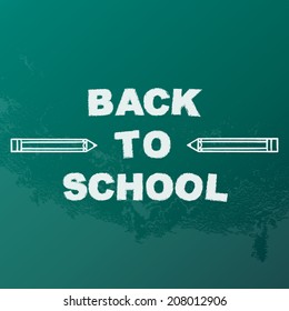 Back to school sign, white design, vector illustration