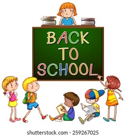 Back to school signboard on a white background
