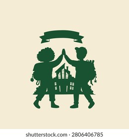 back to school silhouette vector illustration 