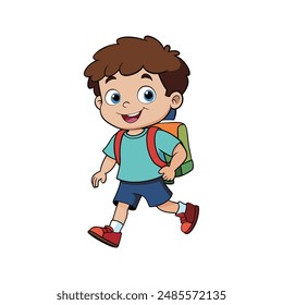 Vector de silueta de vuelta a la escuela con fondo blanco