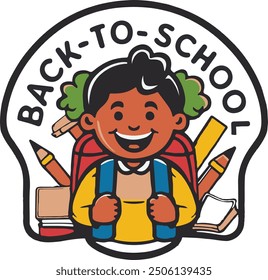 Back to school silhouette vector with white background 