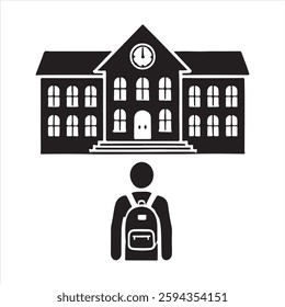 Back to School silhouette white background
