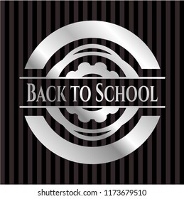 Back to School silvery shiny emblem
