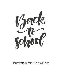 Back School Simple Hand Drawn Phrase Stock Vector (Royalty Free ...