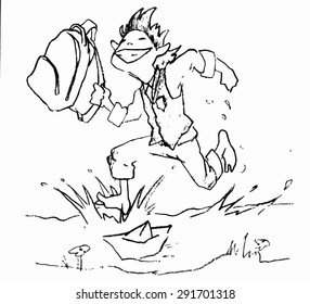 Back to School  Sketches from life of pupils.Vector illustration.
