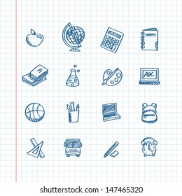 Back to school - sketchy icons