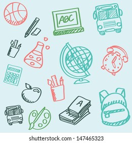Back to school - sketchy seamless background