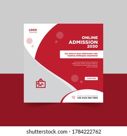 Back to school social banner template, school admission, online admission social banner template