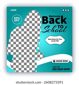 Back to school social media banner or Instagram post template