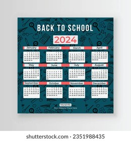 Back to School Social Media Calendar 2024 for your child. You will get a weekly planner, monthly planner, and yearly planner.