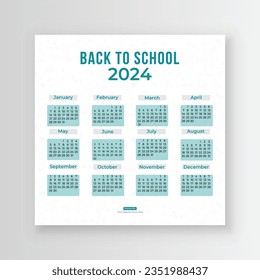 Back to School Social Media Calendar 2024 for your child. You will get a weekly planner, monthly planner, and yearly planner.