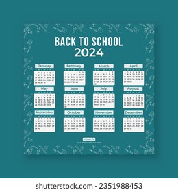 Back to School Social Media Calendar 2024 for your child. You will get a weekly planner, monthly planner, and yearly planner.