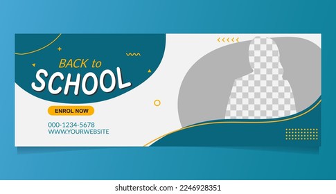 Back to school social media cover and web banner template