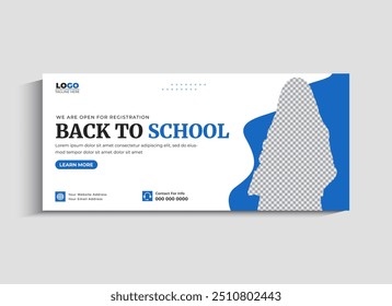 Back to School Social Media cover or web banner template