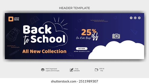 Back to school social media Header template.