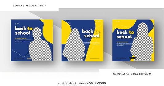 Back to school social media pack template banner collection