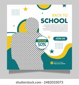 Back To School social media pack template premium vector