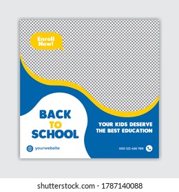 Back to school social media post template