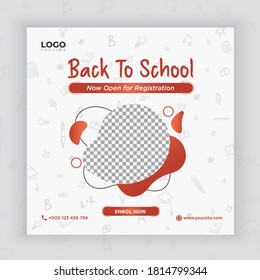 Back to school social media post template