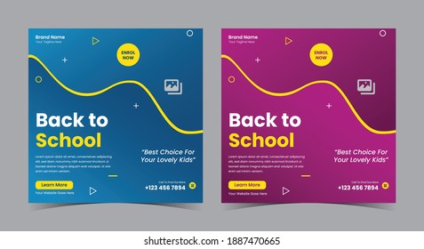 Back to school social media post and flyer