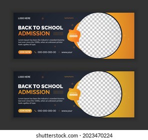 Back to school social media post web banner tamplate design