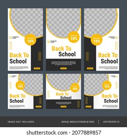 Back to school social media post and stories template