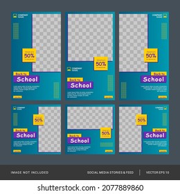 Back to school social media post and stories template