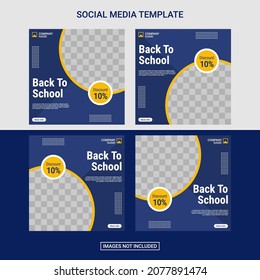 Back to school social media post template