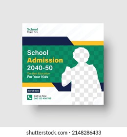 Back to school social media post template