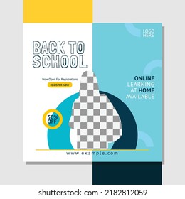 back to school social media post template 