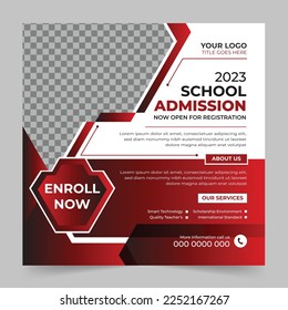 Back to school social media post promotion banner and web banner template design.