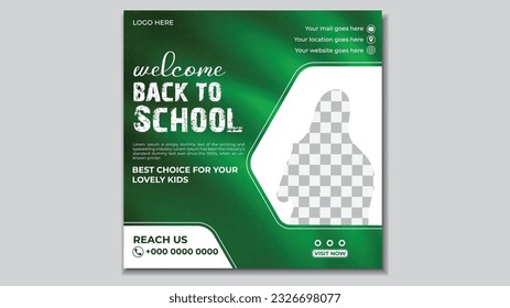 Back to school social media post design