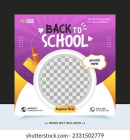 Back to school for social media post or instagram post template and online advertisement