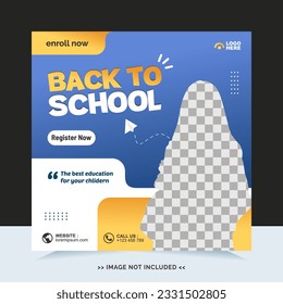 Back to school for social media post or instagram post template and online advertisement