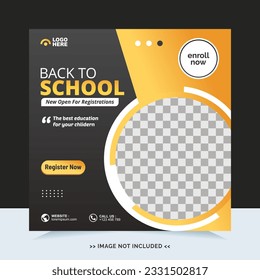 Volver a la escuela para publicar en redes sociales o publicar en Instagram plantillas y anuncios en línea