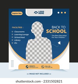 Volver a la escuela para publicar en redes sociales o publicar en Instagram plantillas y anuncios en línea