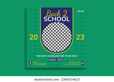 back to school social media post, banner design, school ads post