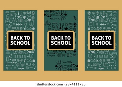 Back to school social media post template design. For web ads, postcard, card, business messages, discount flyers and big sale banners