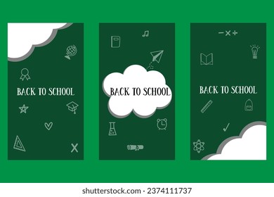 Back to school social media post template design. For web ads, postcard, card, business messages, discount flyers and big sale banners