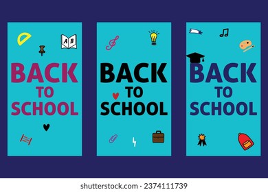 Back to school social media post template design. For web ads, postcard, card, business messages, discount flyers and big sale banners