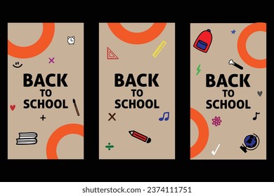 Back to school social media post template design. For web ads, postcard, card, business messages, discount flyers and big sale banners