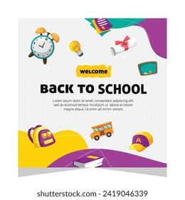 Back to school social media post. Template design