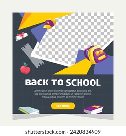 Back to school social media post. Template design