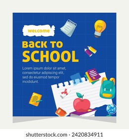 Back to school social media post. Template design